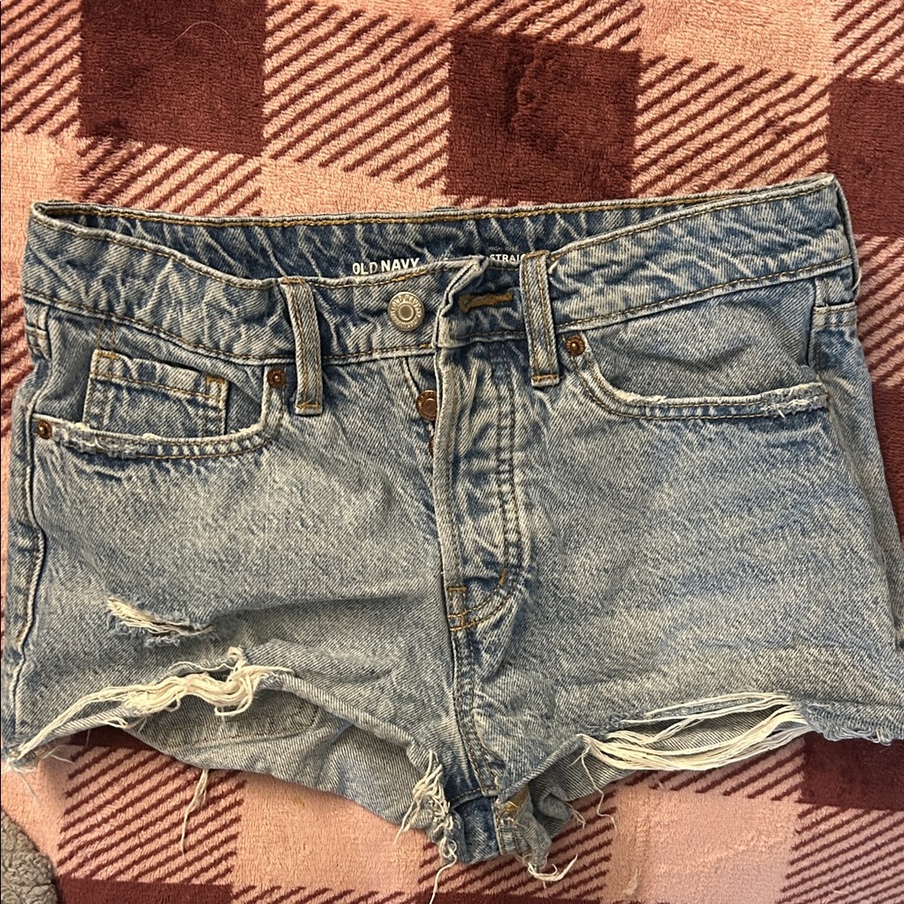 Old Navy Women's Light Blue Distressed Jean Shorts
